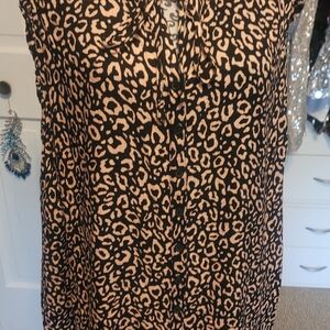 Torrid Black and Pink Leopard Tank Top